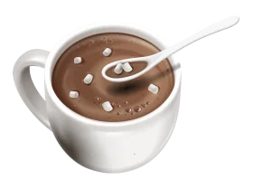 Cozy Winter Delight: Steaming Hot Chocolate Clipart with Marshmallow Bliss