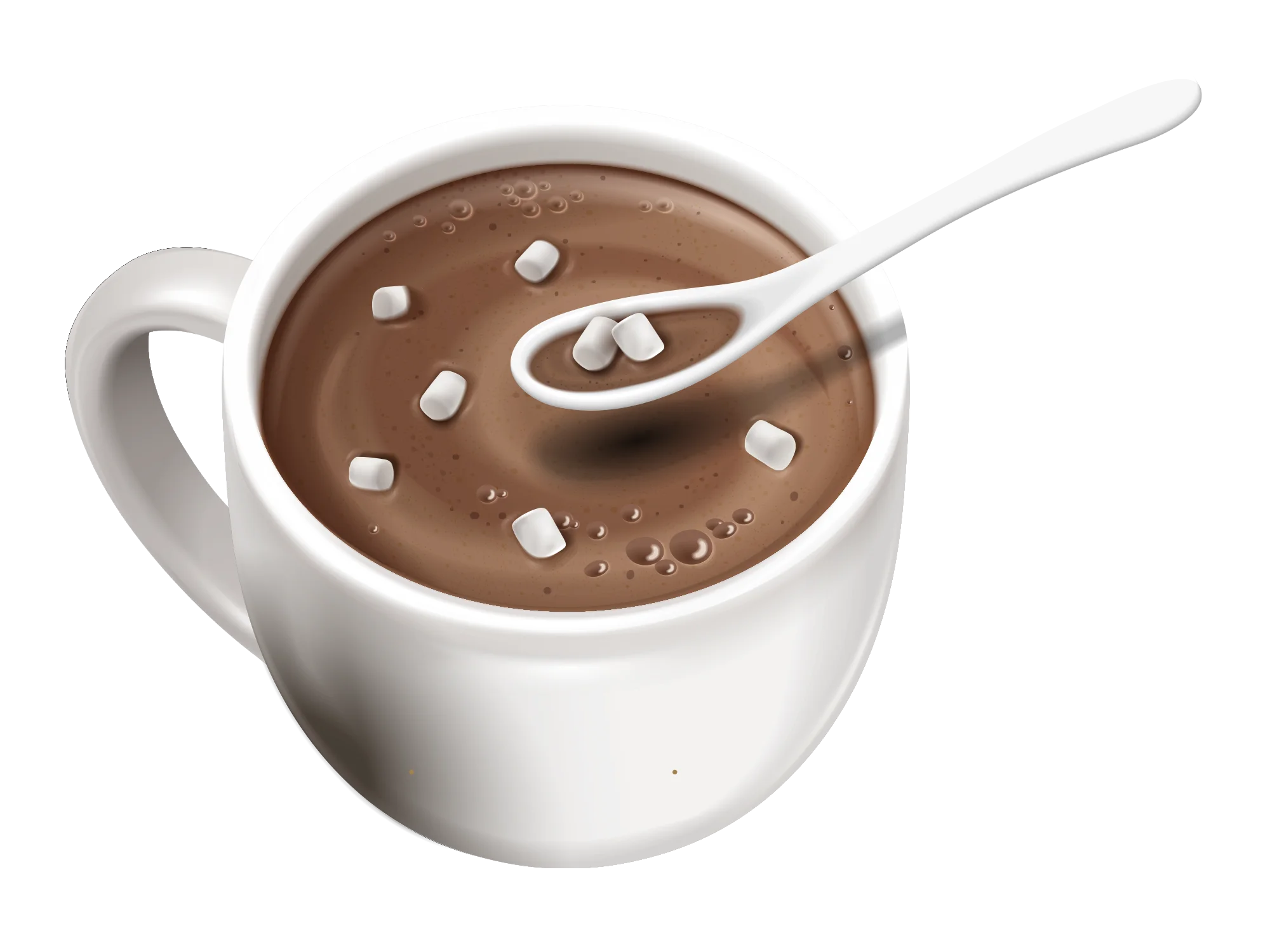 Cozy Winter Delight: Steaming Hot Chocolate Clipart with Marshmallow Bliss
