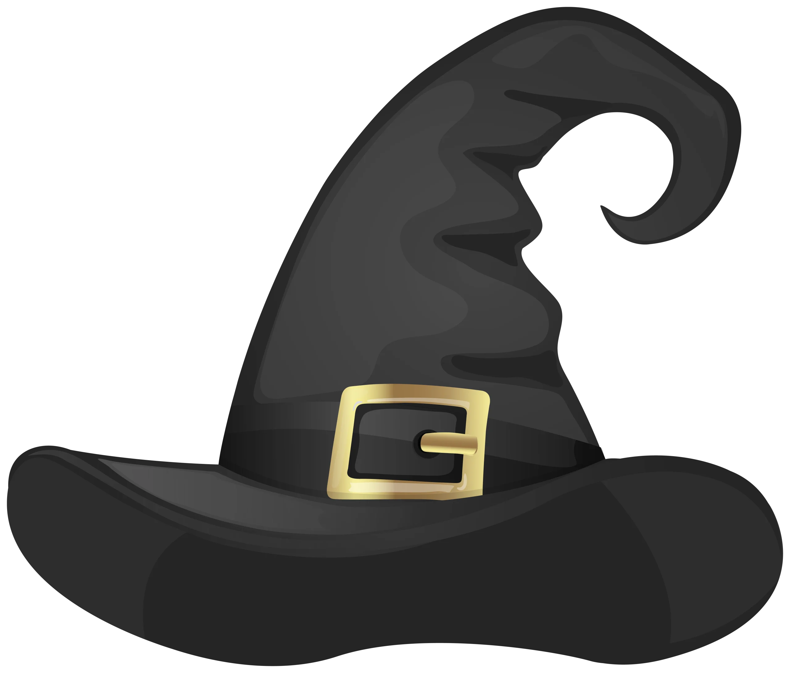 Enchanting Black Witch Hat Clipart with Golden Buckle - Halloween Magic Design