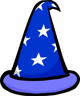 Enchanting Blue Starry Wizard Hat Magical Clipart Design