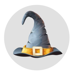 Enchanting Magical Wizard Witch Hat Clipart with Golden Buckle Accent