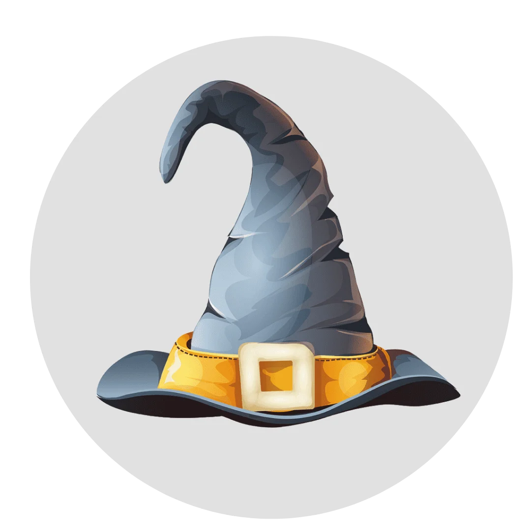 Enchanting Magical Wizard Witch Hat Clipart with Golden Buckle Accent