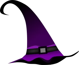 Enchanting Purple and Black Pointy Witch Hat Magical Clipart Design