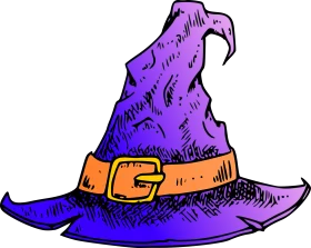Enchanting Purple Witch Hat Clipart - Magical Halloween Graphic Design Element