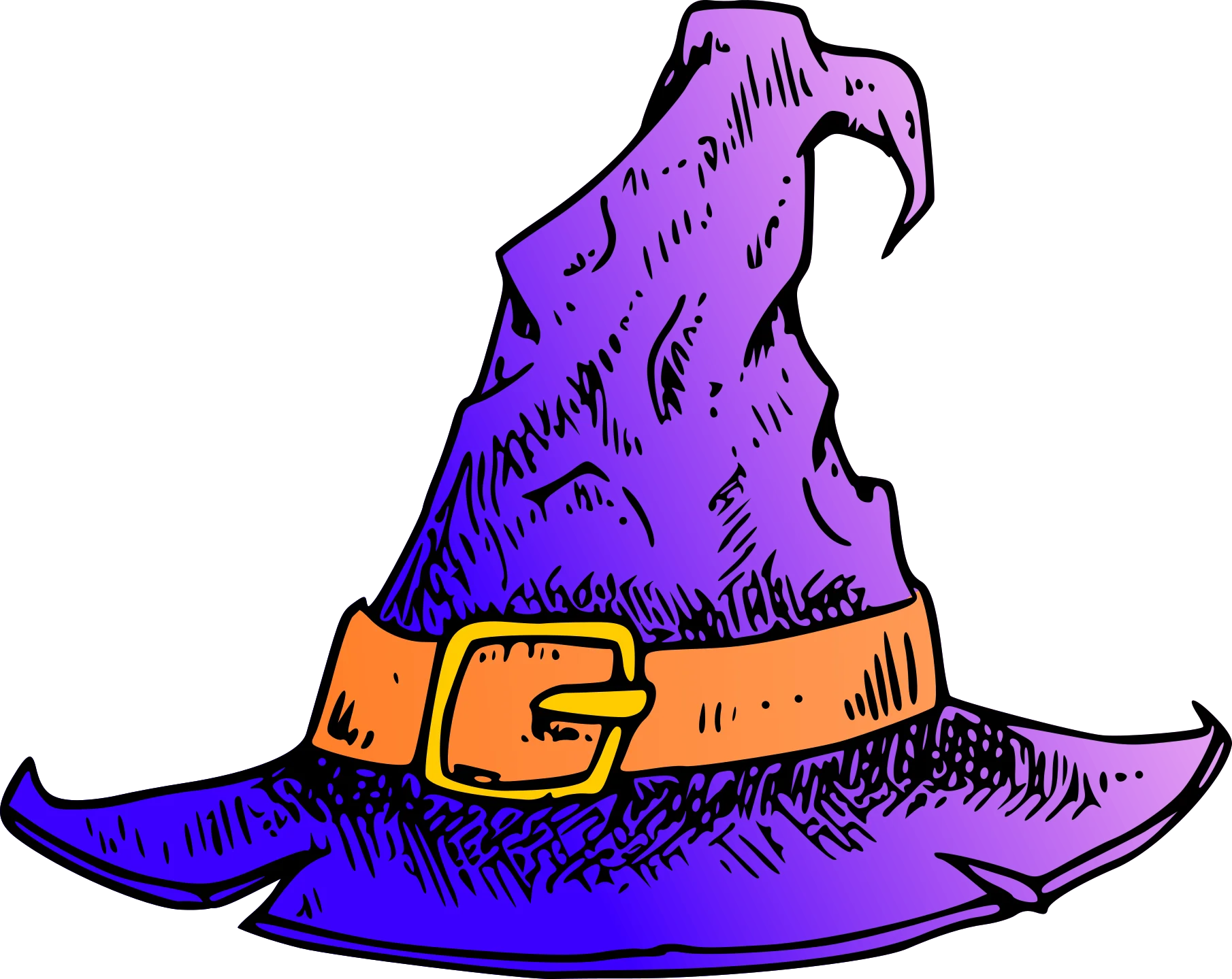 Enchanting Purple Witch Hat Clipart - Magical Halloween Graphic Design Element