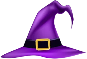 Enchanting Purple Wizard Witch Hat Halloween Magical Clipart Design