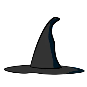 Mysterious Dark Gray Pointed Witch Hat Clipart - Spellbinding Halloween Design