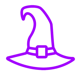 Purple Witch Hat Clipart: Magical Halloween Icon with Whimsical Design