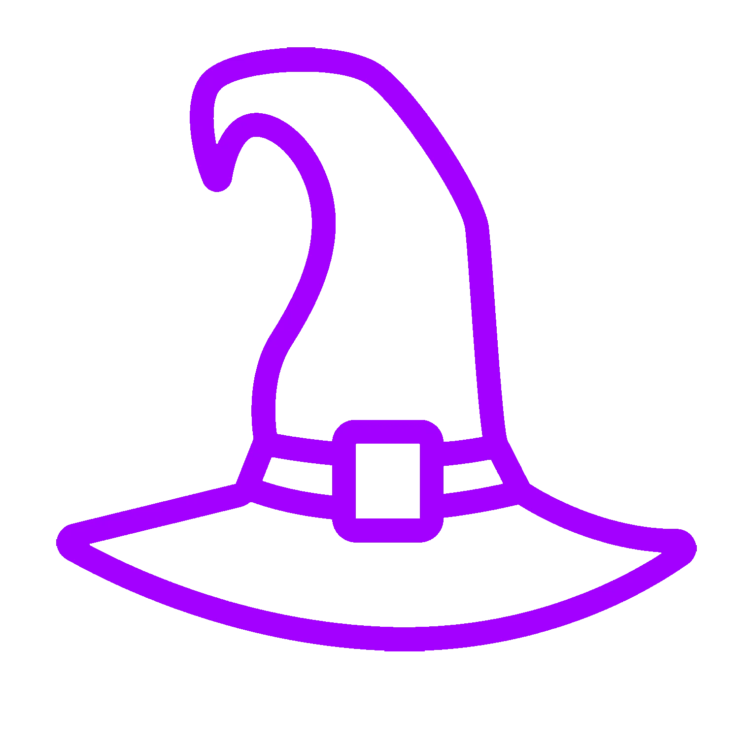 Purple Witch Hat Clipart: Magical Halloween Icon with Whimsical Design
