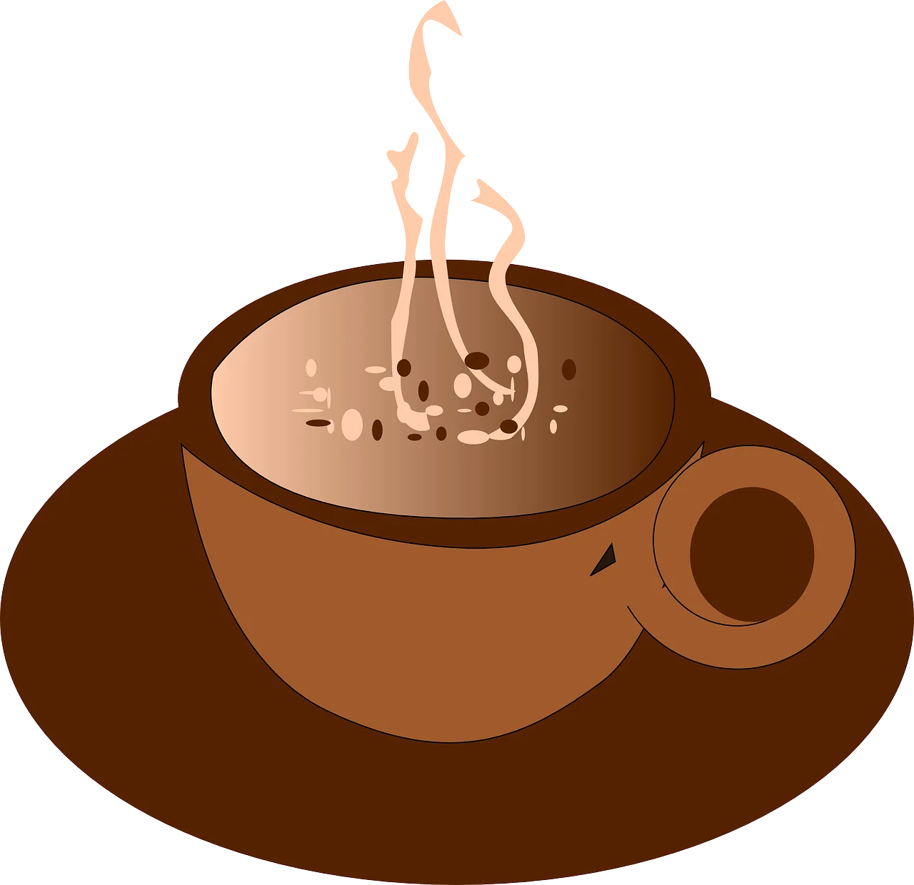 Warm and Cozy Steaming Hot Chocolate Clipart with Soft Brown Hues