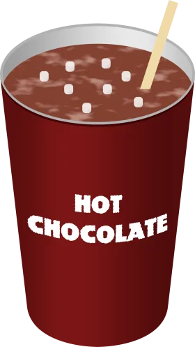 Warm and Cozy Winter Marshmallow Hot Chocolate Clipart Illustration