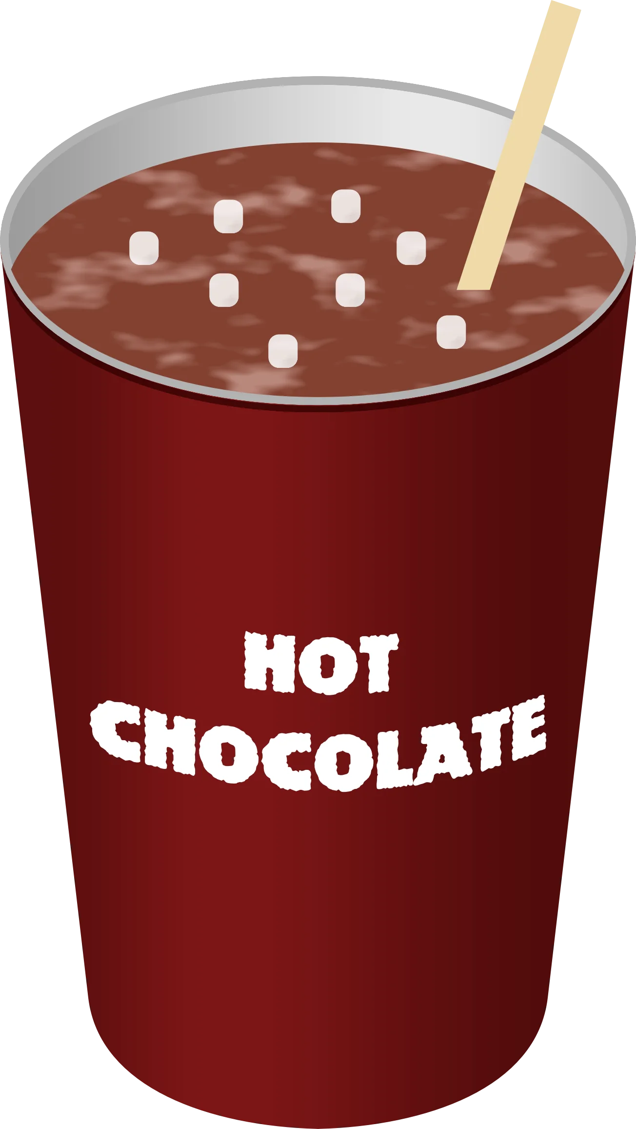 Warm and Cozy Winter Marshmallow Hot Chocolate Clipart Illustration