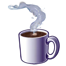 Whimsical Steaming Hot Chocolate Clipart with Elegant Curling Vapor Trails