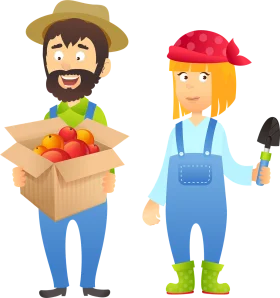 Charming Agricultural Professionals Clipart Showcasing Farmers' Daily Life and Harvest