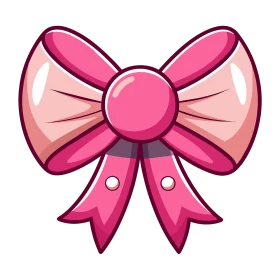 Charming Pink Bow Clipart: Elegant and Playful Graphic Design Element