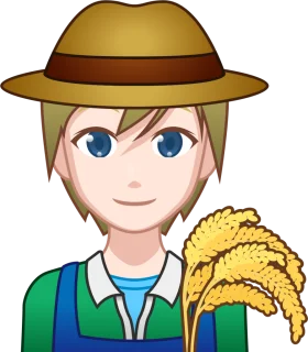 Cheerful Young Farmer Clipart Illustration with Wheat Harvest Symbolism
