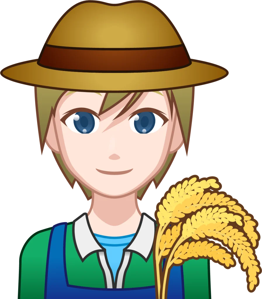 Cheerful Young Farmer Clipart Illustration with Wheat Harvest Symbolism
