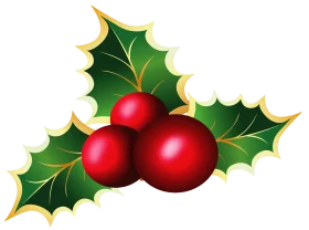 Classic Christmas Holly and Berries Festive Holiday Seasonal Clipart Illustration