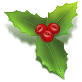 Classic Christmas Holly Leaves and Berries Festive Seasonal Clipart Design