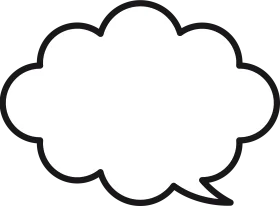 Classic Cloud-Shaped Empty Speech Bubble Clipart Design Element
