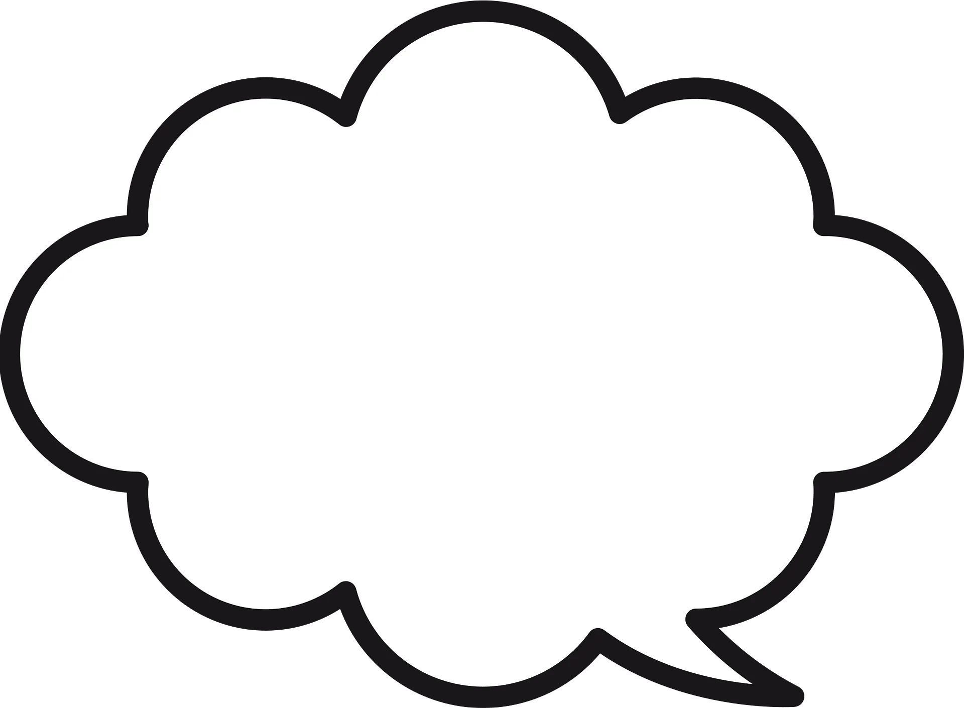 Classic Cloud-Shaped Empty Speech Bubble Clipart Design Element