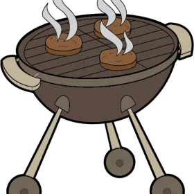 Classic Kettle Charcoal Grill Clipart: Outdoor Cooking Illustration
