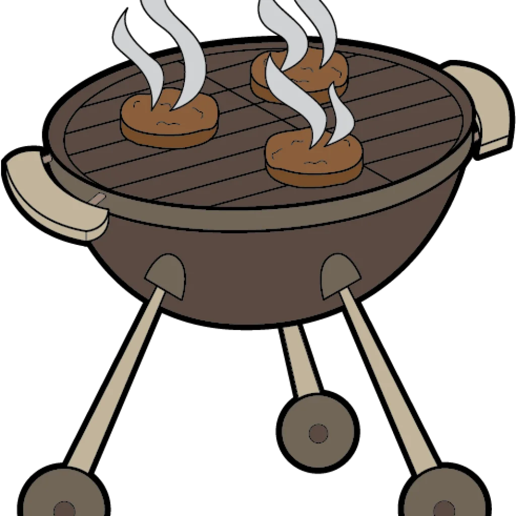 Classic Kettle Charcoal Grill Clipart: Outdoor Cooking Illustration