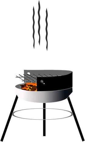 Classic Outdoor Barbecue Grill Clipart: Sizzling Summer Cooking Illustration