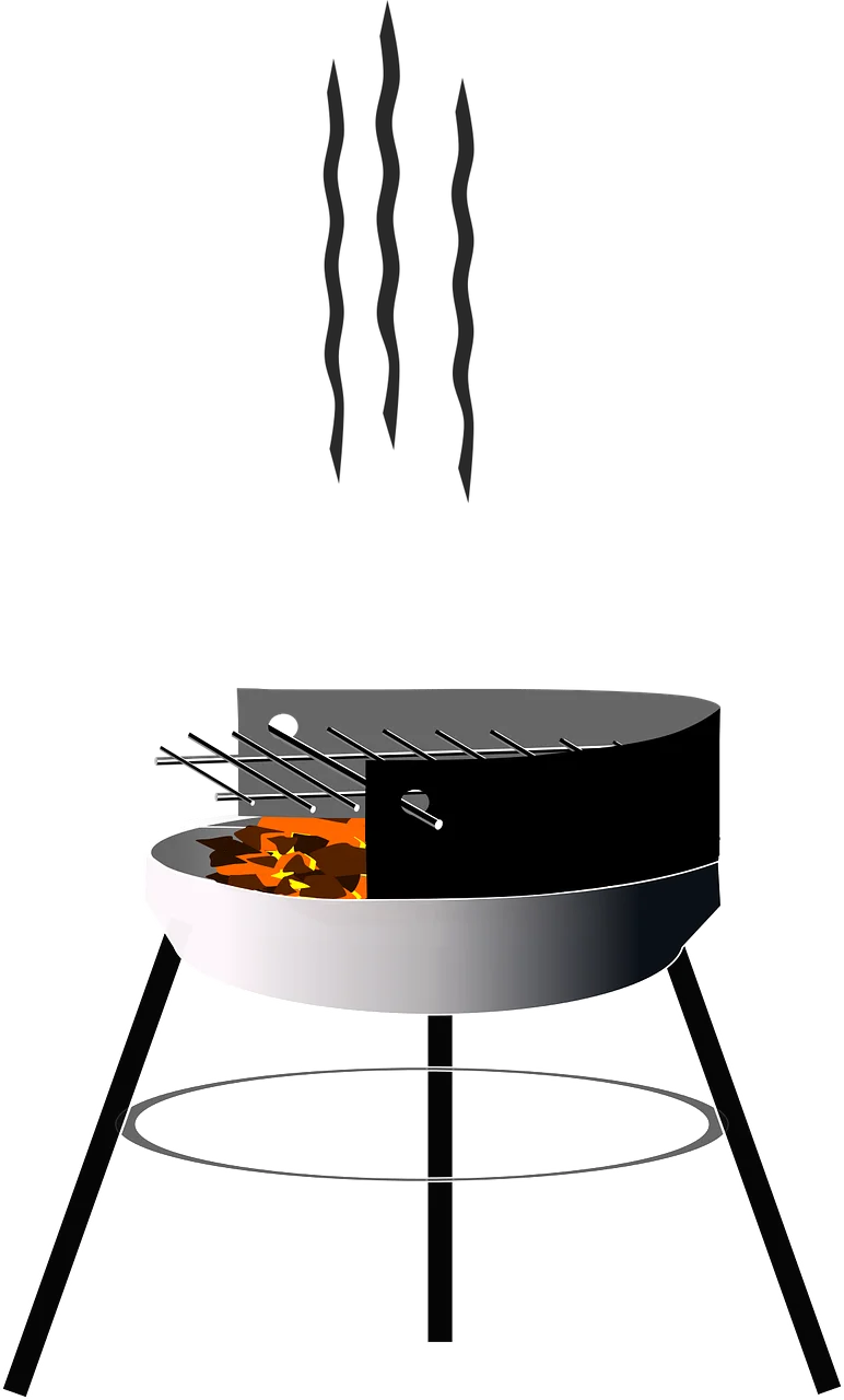 Classic Outdoor Barbecue Grill Clipart: Sizzling Summer Cooking Illustration