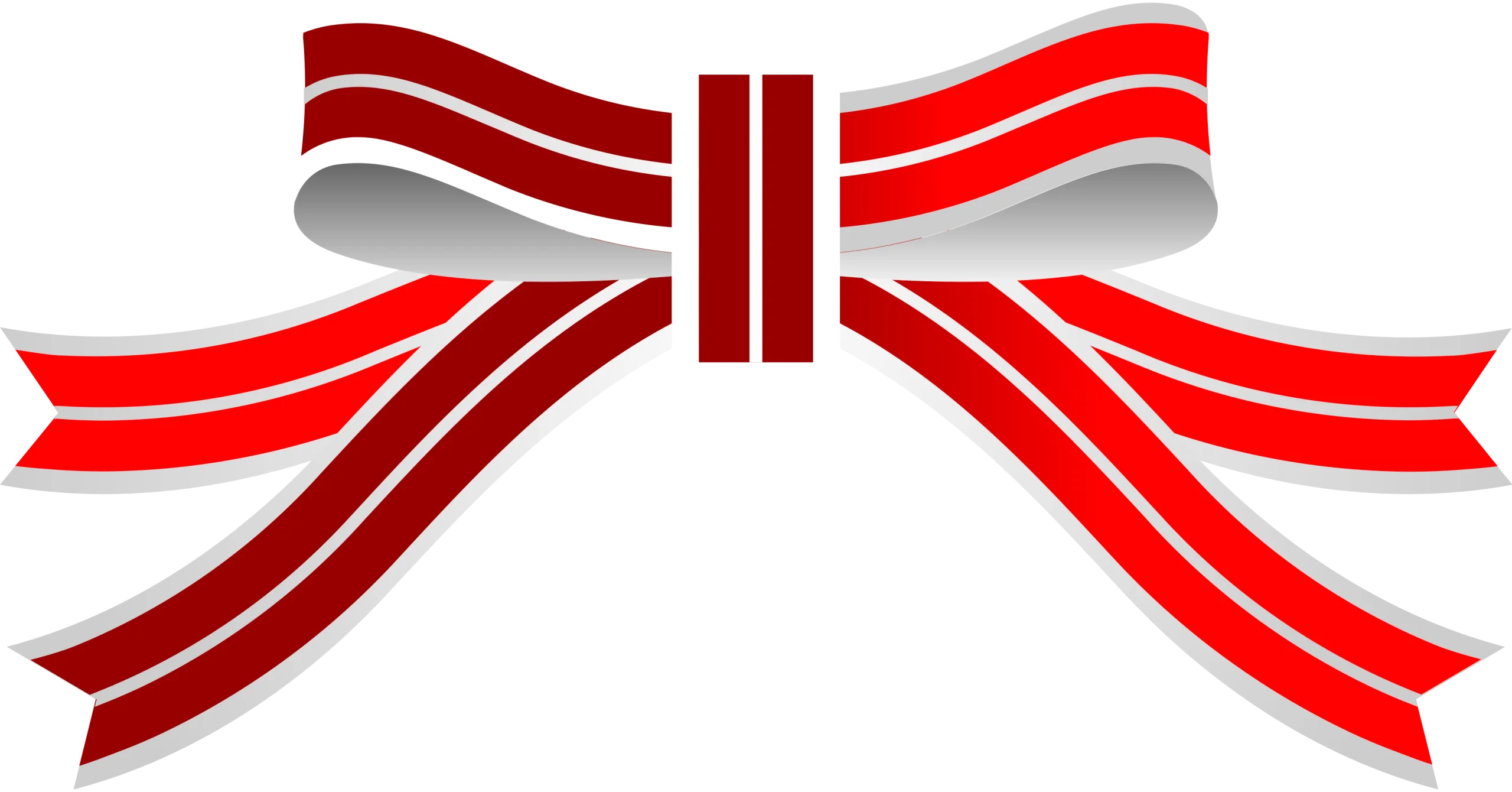 Classic Red and White Bold Striped Ribbon Clipart Design with Elegant Bow