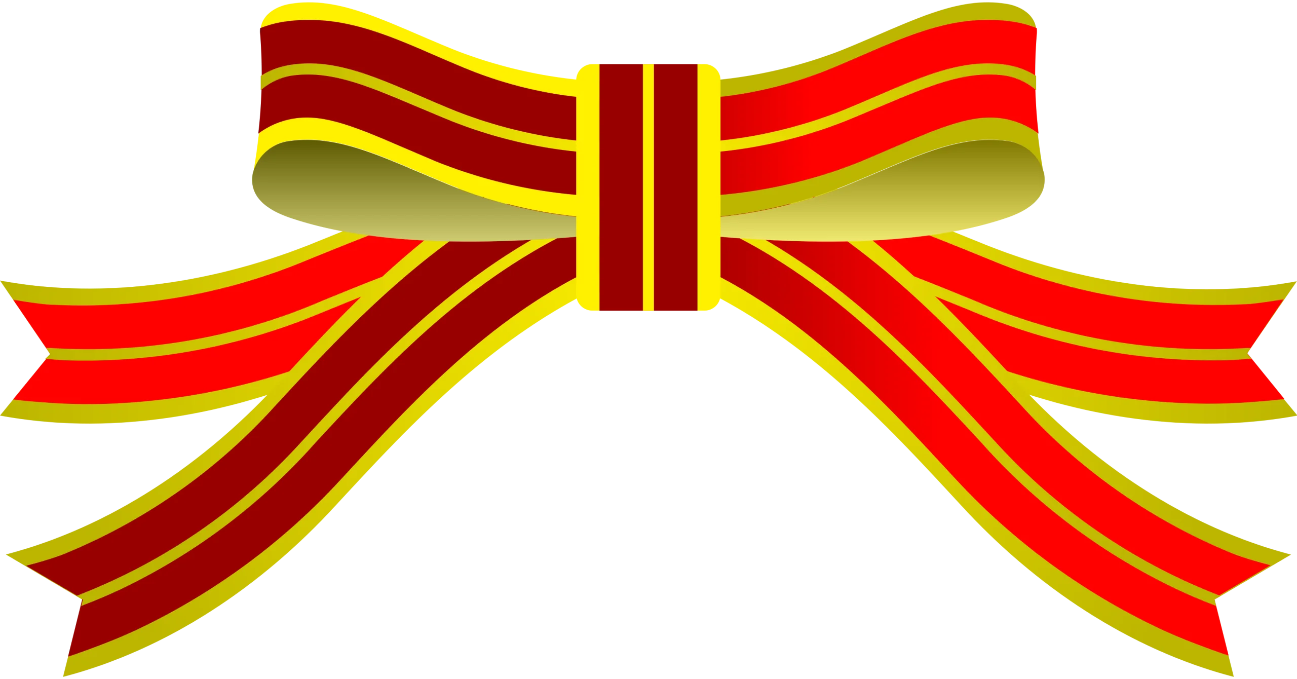 Classic Red and Yellow Striped Decorative Bow Clipart Design with Elegant Layers