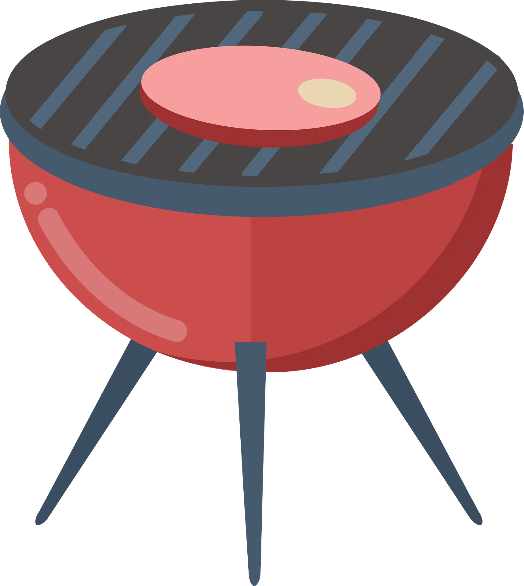 Classic Red Kettle Grill Outdoor Cooking Clipart Design for Barbecue Enthusiasts