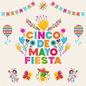 Colorful Cinco de Mayo Fiesta Celebration Festive Clipart Design
