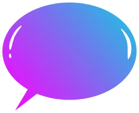 Colorful Smooth Speech Bubble Clipart with Gradient Blue and Purple Hues