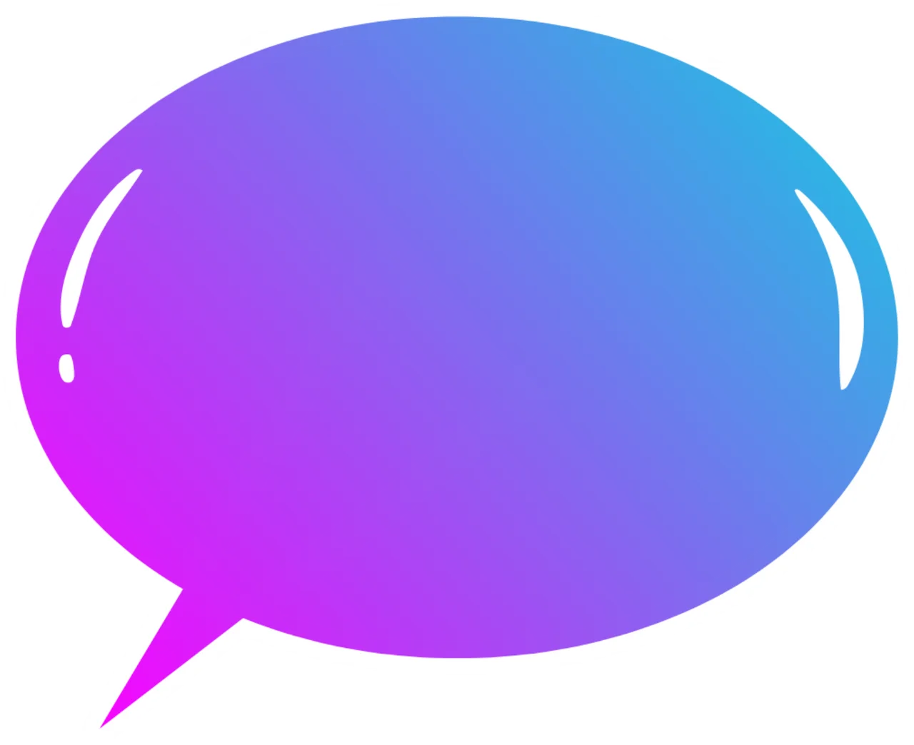 Colorful Smooth Speech Bubble Clipart with Gradient Blue and Purple Hues
