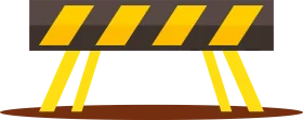 Construction Safety Barrier Clipart Illustration with Yellow and Black Stripes