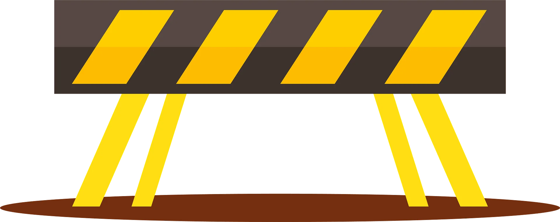 Construction Safety Barrier Clipart Illustration with Yellow and Black Stripes