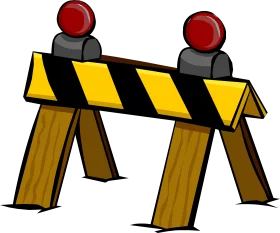 Construction Safety Barrier Clipart with Warning Yellow and Black Stripes