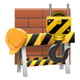 Construction Site Safety Elements Clipart: Protective Gear and Warning Symbols
