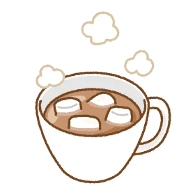 Cozy Hot Chocolate Clipart with Steaming Marshmallow Delight in Ceramic Mug