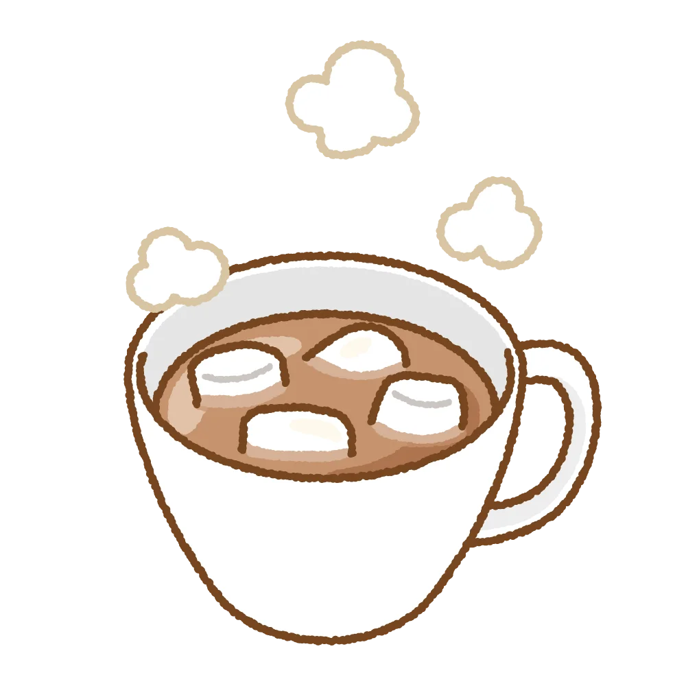 Cozy Hot Chocolate Clipart with Steaming Marshmallow Delight in Ceramic Mug
