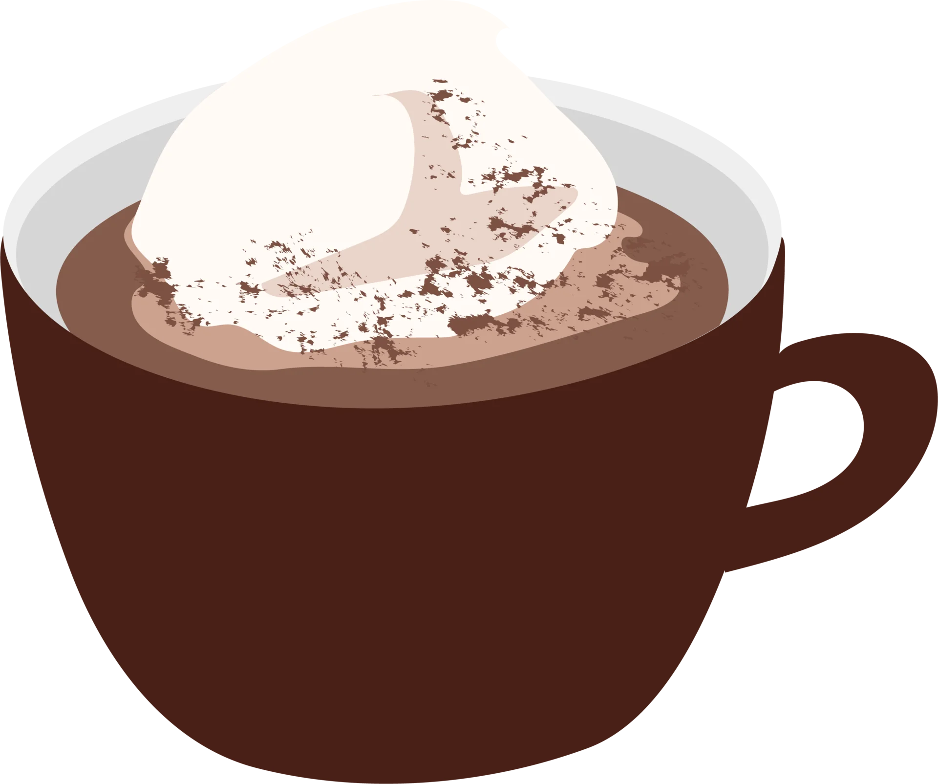 Cozy Warm Hot Chocolate Clipart with Whipped Cream and Cocoa Sprinkles