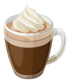Cozy Winter Warmth Hot Chocolate Clipart with Creamy Whipped Topping