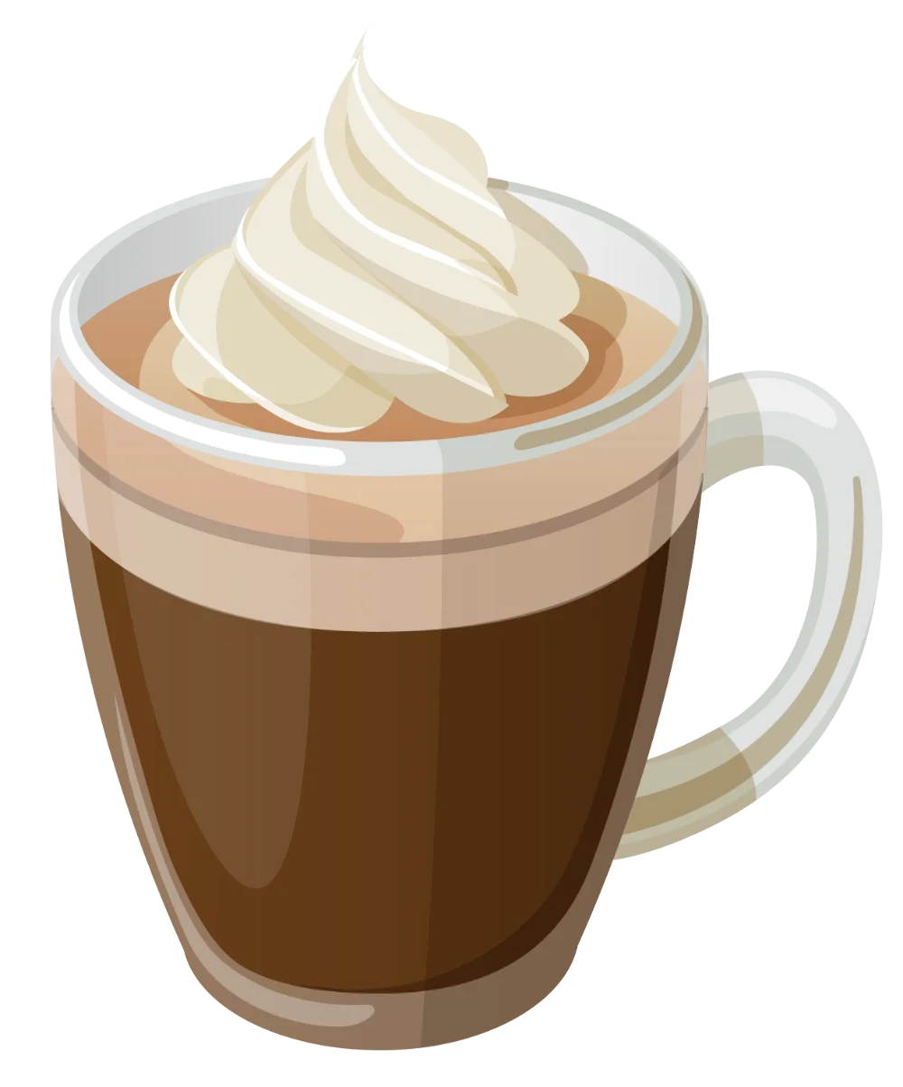 Cozy Winter Warmth Hot Chocolate Clipart with Creamy Whipped Topping
