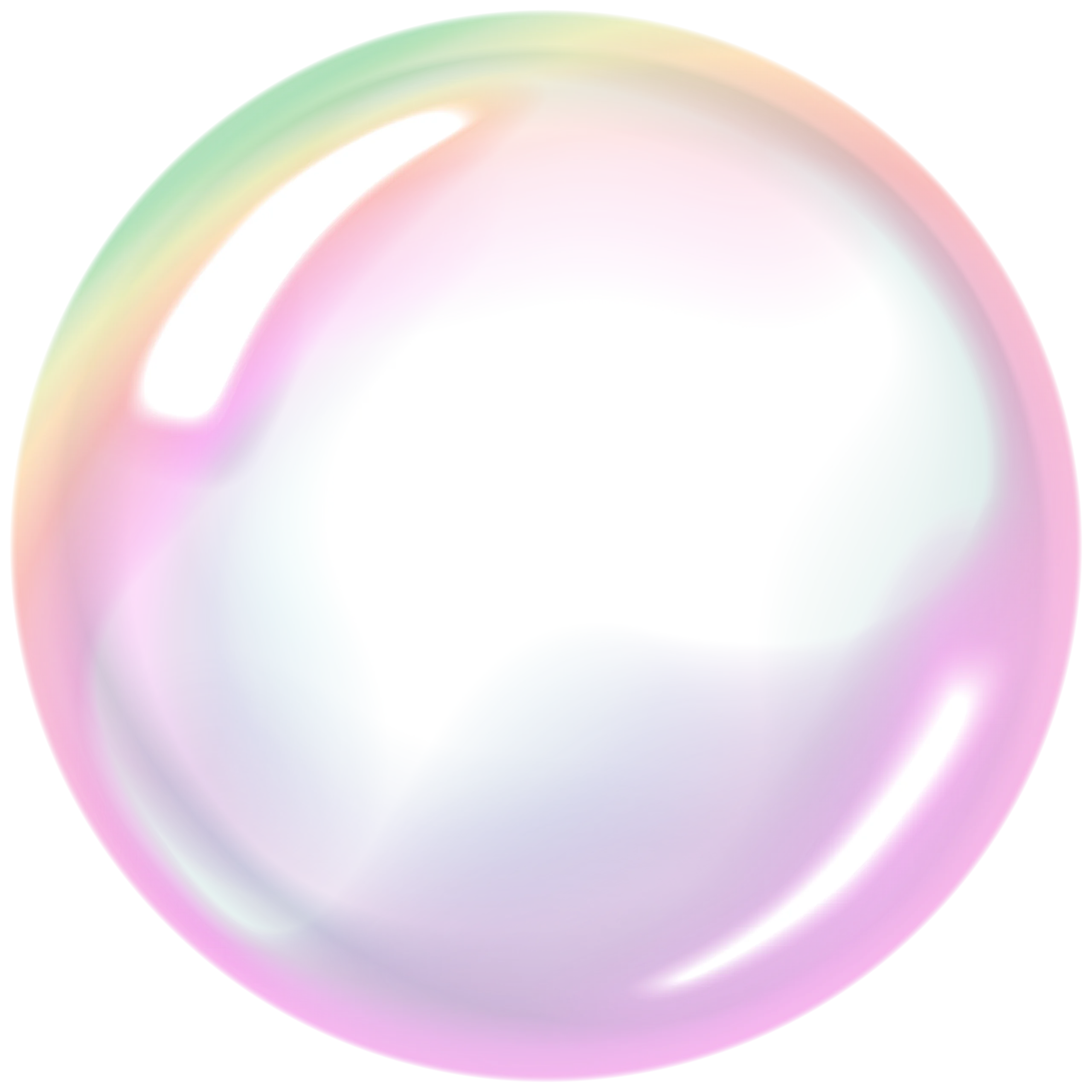 Delicate Pastel Rainbow Soap Bubble Clipart with Soft Iridescent Glow