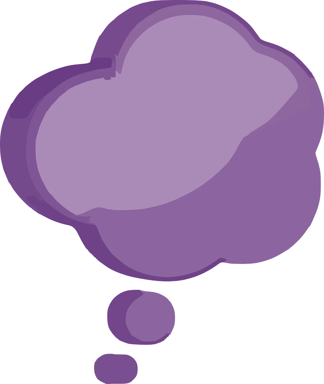 Dreamy Purple Speech Bubble Clipart with Soft Gradient Shades and Rounded Design