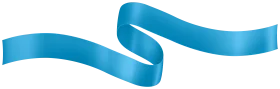 Elegant Azure Satin Ribbon Clipart with Dynamic Curved Flowing Design