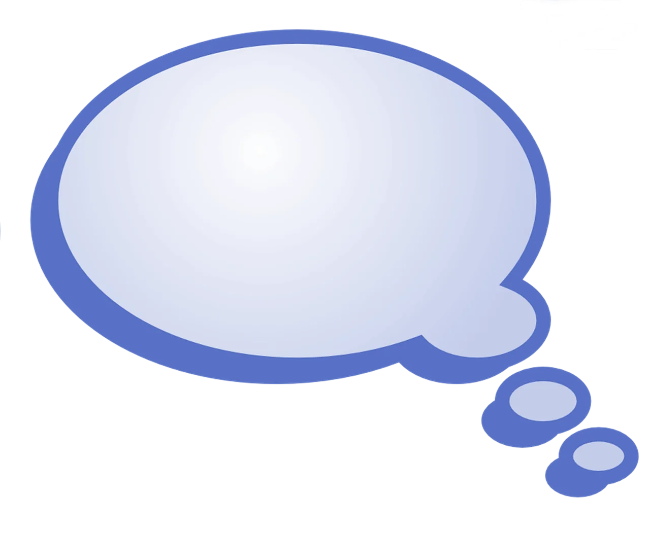 Elegant Blue and White Speech Bubble Clipart with Soft Gradient Design