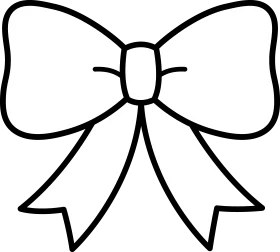 Elegant Minimalist Black and White Bow Ribbon Clipart Vector Graphic