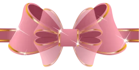Elegant Pink and Gold Trim Decorative Bow Clipart Design with Soft Layers